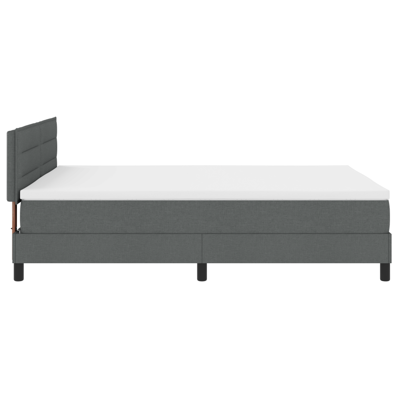 Boxspringbett mit Matratze & LED Dunkelgrau 160x200 cm Stoff
