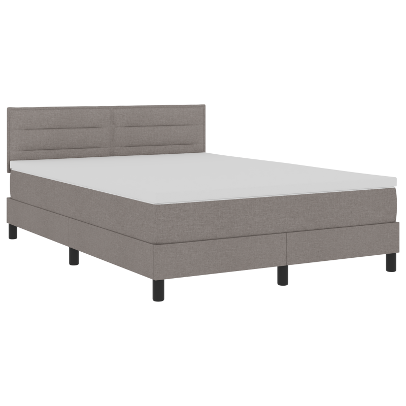 Boxspringbett mit Matratze & LED Taupe 160x200 cm Stoff