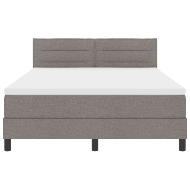 Boxspringbett mit Matratze & LED Taupe 160x200 cm Stoff