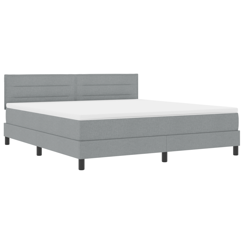 Boxspringbett mit Matratze & LED Hellgrau 180x200 cm Stoff