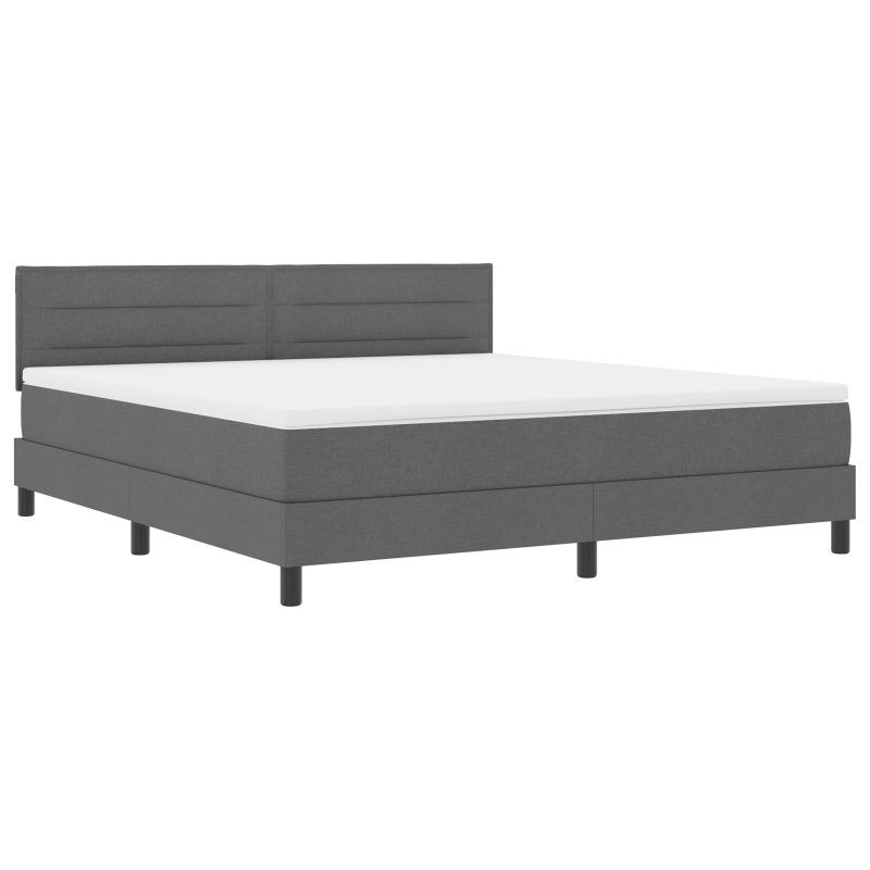 Boxspringbett mit Matratze & LED Dunkelgrau 180x200 cm Stoff
