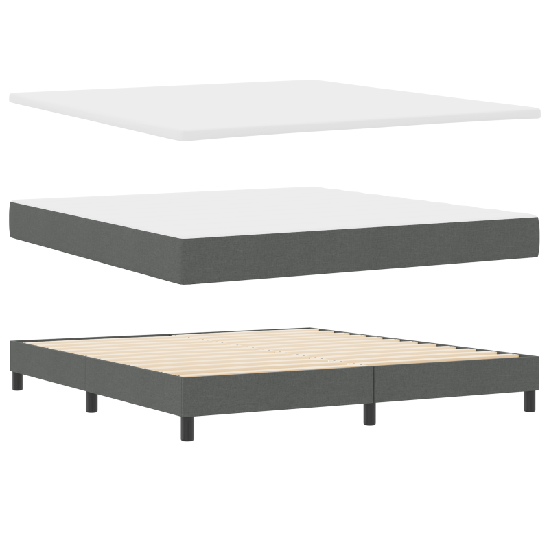 Boxspringbett mit Matratze & LED Dunkelgrau 180x200 cm Stoff