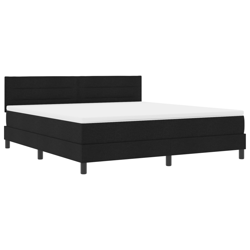 Boxspringbett mit Matratze & LED Schwarz 180x200 cm Stoff