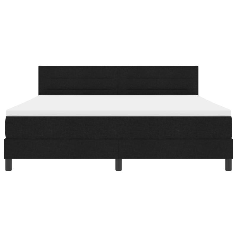 Boxspringbett mit Matratze & LED Schwarz 180x200 cm Stoff