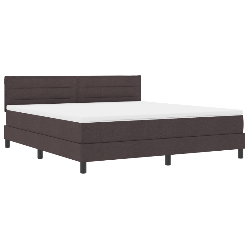 Boxspringbett mit Matratze & LED Dunkelbraun 180x200 cm Stoff