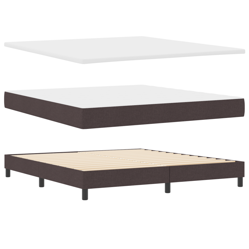 Boxspringbett mit Matratze & LED Dunkelbraun 180x200 cm Stoff