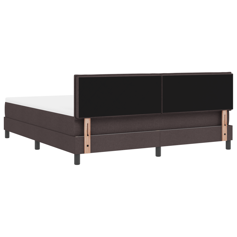 Boxspringbett mit Matratze & LED Dunkelbraun 180x200 cm Stoff