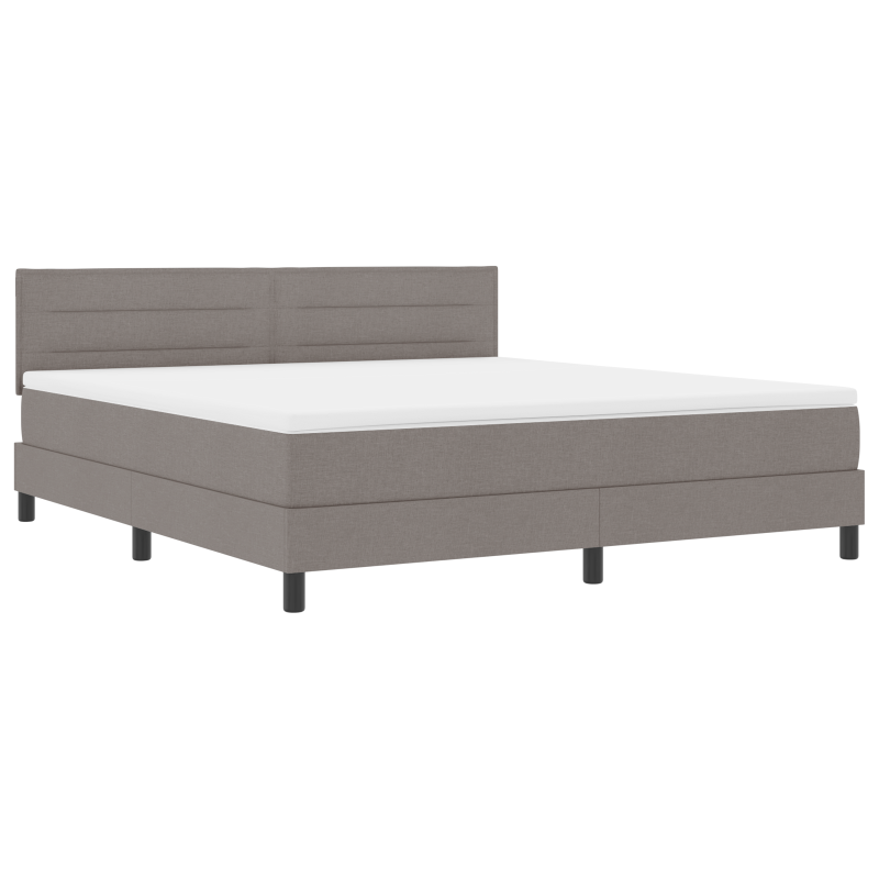 Boxspringbett mit Matratze & LED Taupe 180x200 cm Stoff