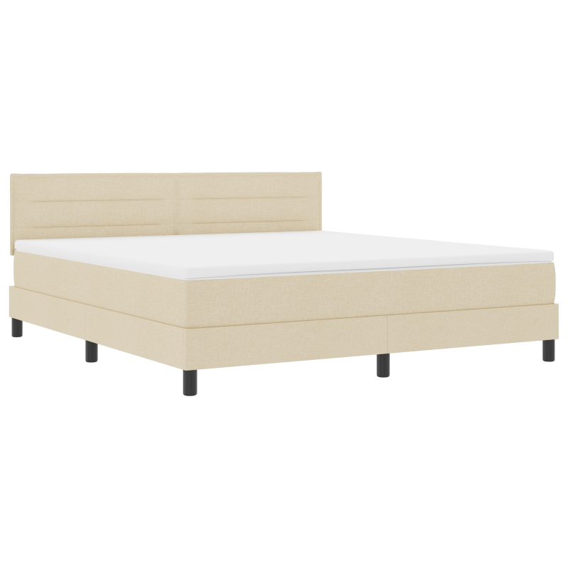 Boxspringbett mit Matratze & LED Creme 180x200 cm Stoff