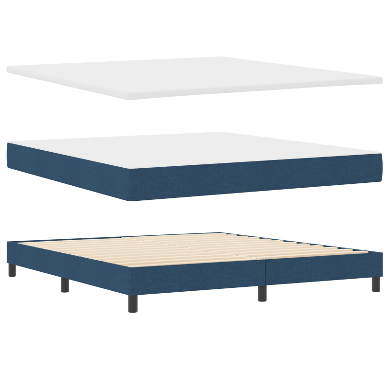 Boxspringbett mit Matratze & LED Blau 180x200 cm Stoff