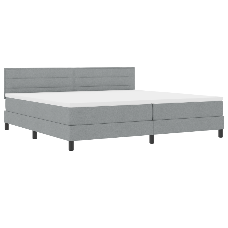 Boxspringbett mit Matratze & LED Hellgrau 200x200 cm Stoff