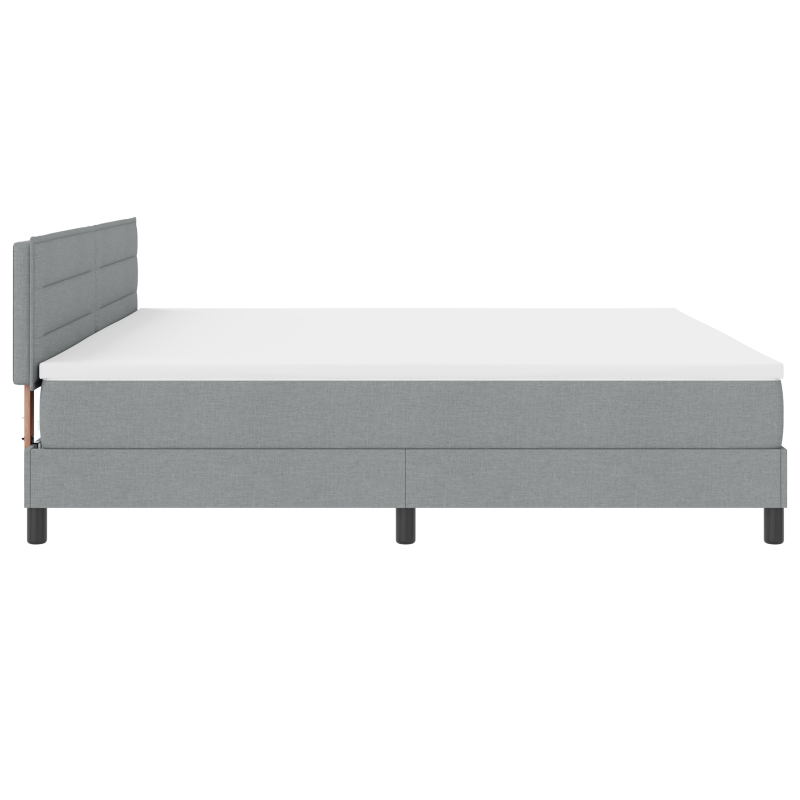 Boxspringbett mit Matratze & LED Hellgrau 200x200 cm Stoff