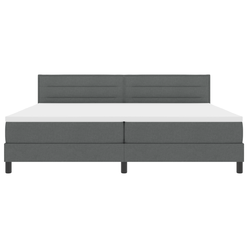 Boxspringbett mit Matratze & LED Dunkelgrau 200x200 cm Stoff