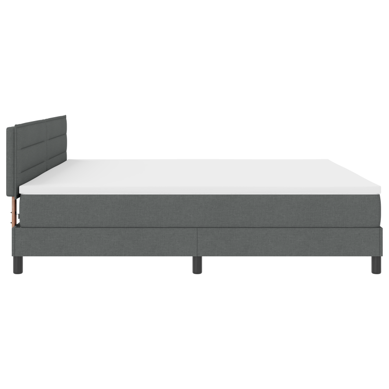Boxspringbett mit Matratze & LED Dunkelgrau 200x200 cm Stoff