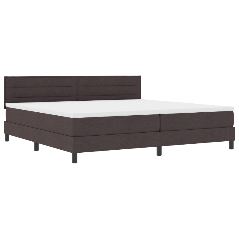 Boxspringbett mit Matratze & LED Dunkelbraun 200x200 cm Stoff