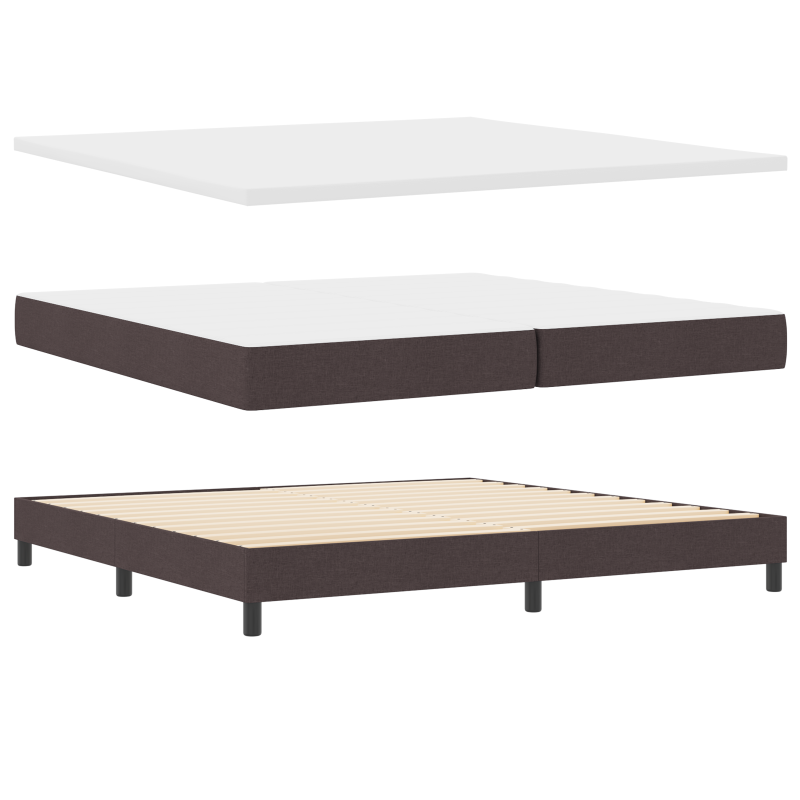 Boxspringbett mit Matratze & LED Dunkelbraun 200x200 cm Stoff