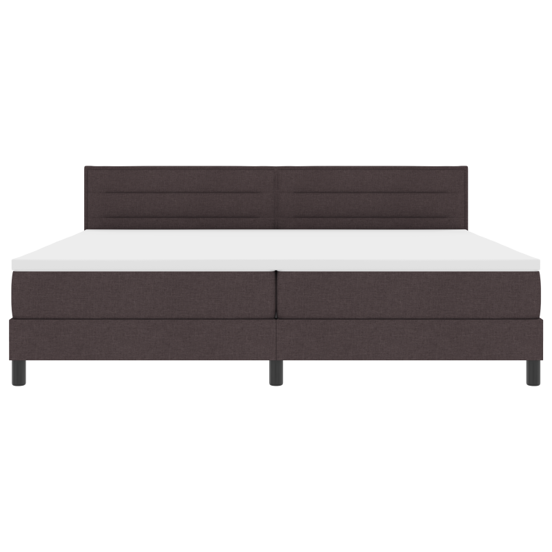Boxspringbett mit Matratze & LED Dunkelbraun 200x200 cm Stoff
