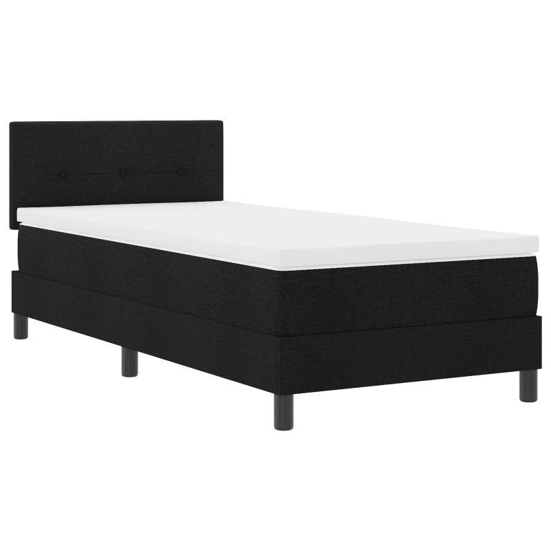 Boxspringbett mit Matratze und LED Schwarz 90x190 cm Stoff
