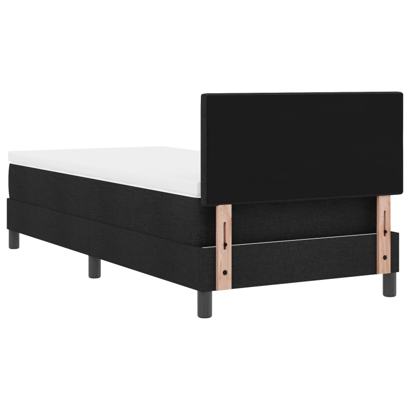 Boxspringbett mit Matratze und LED Schwarz 90x190 cm Stoff