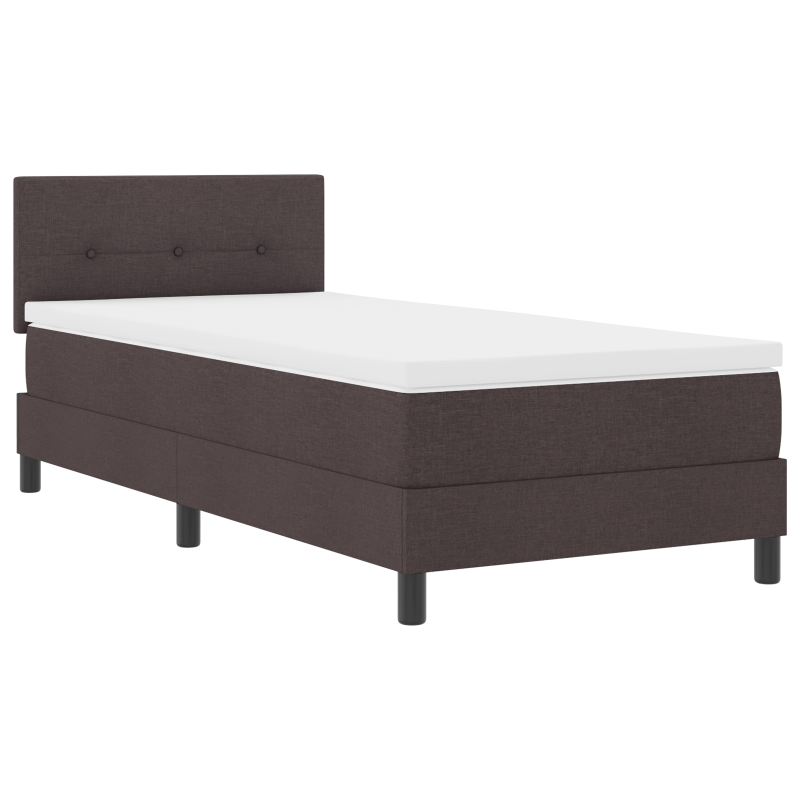 Boxspringbett mit Matratze & LED Dunkelbraun 90x190 cm Stoff