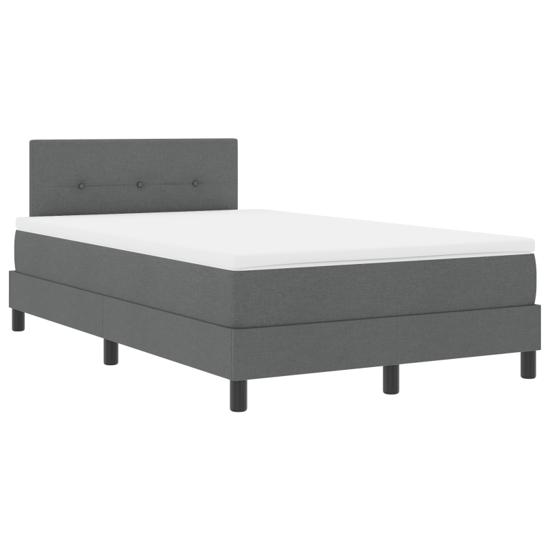 Boxspringbett mit Matratze & LED Dunkelgrau 120x190 cm Stoff