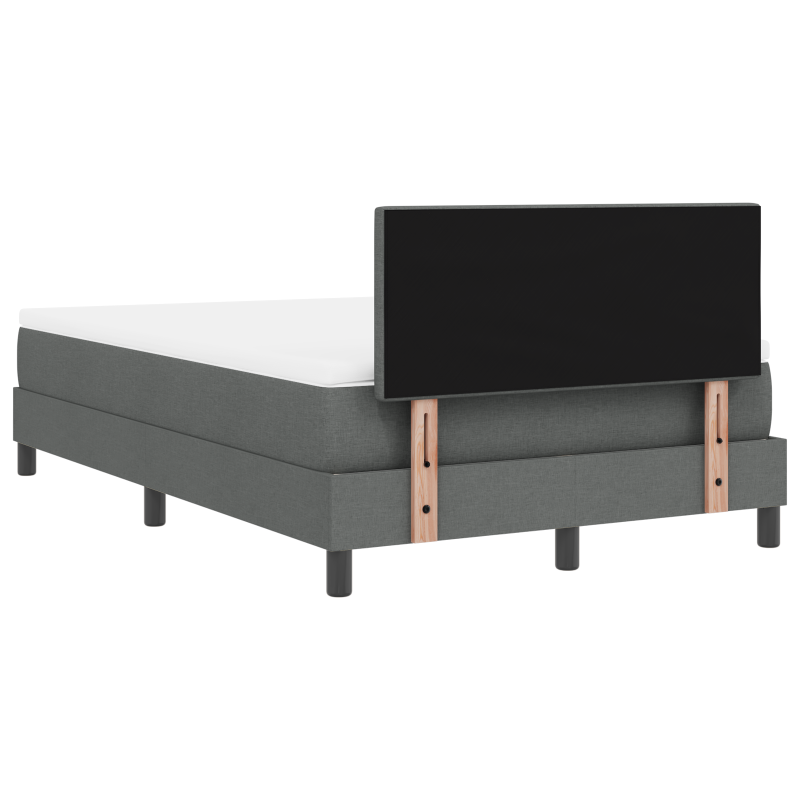 Boxspringbett mit Matratze & LED Dunkelgrau 120x200 cm Stoff