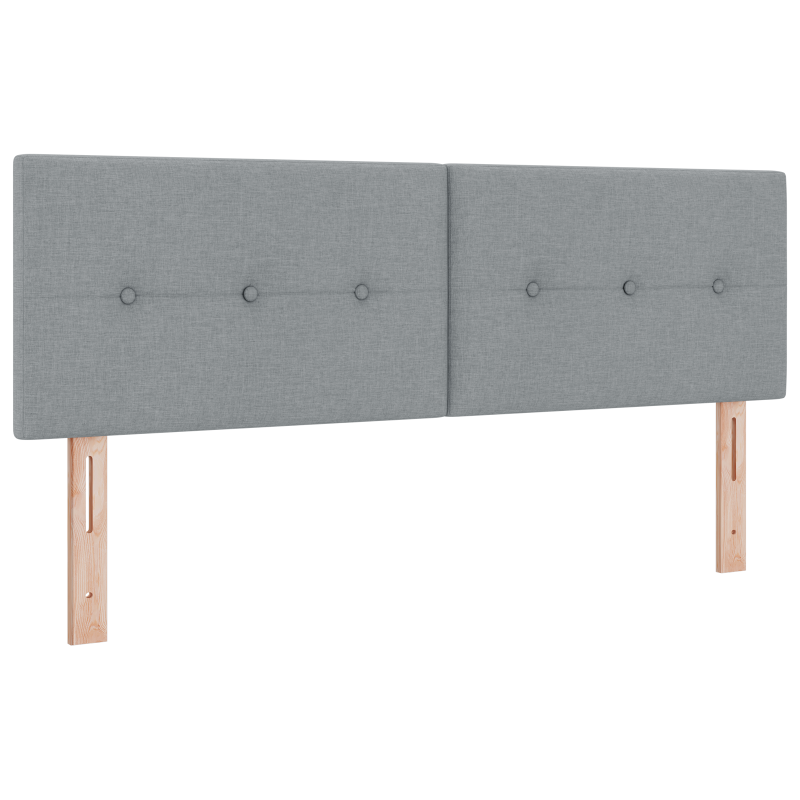 Boxspringbett mit Matratze & LED Licht Grau 140x190 cm Stoff