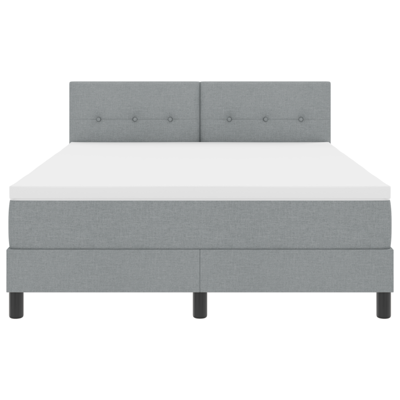 Boxspringbett mit Matratze & LED Licht Grau 140x190 cm Stoff
