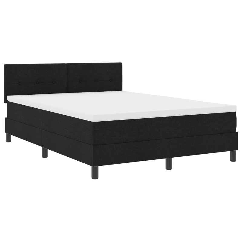 Boxspringbett mit Matratze & LED Schwarz 140x190 cm Stoff