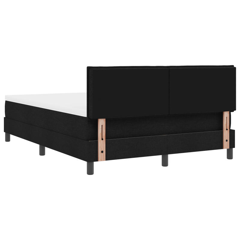 Boxspringbett mit Matratze & LED Schwarz 140x190 cm Stoff