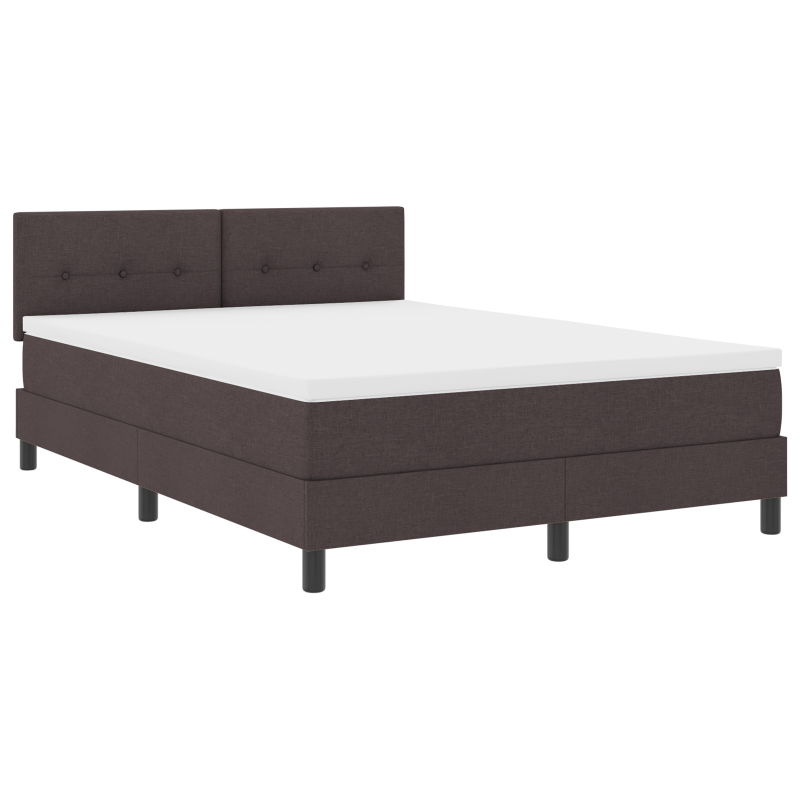 Boxspringbett mit Matratze & LED Dunkelbraun 140x190 cm Stoff