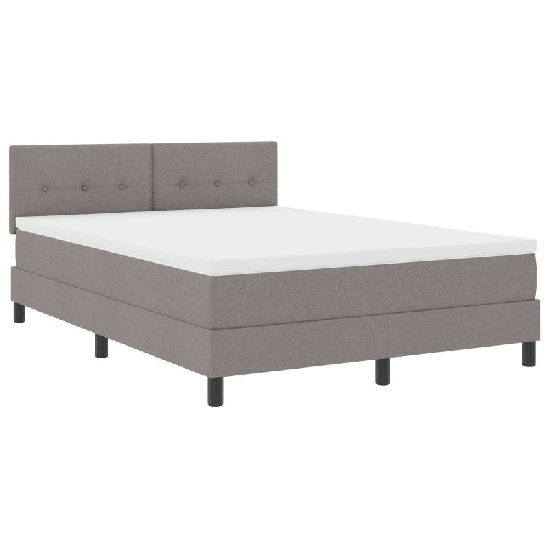 Boxspringbett mit Matratze & LED Taupe 140x190 cm Stoff
