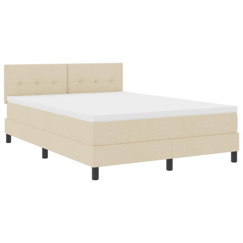 Boxspring-Bett mit Matratze & LED Creme 140x190 cm Stoff