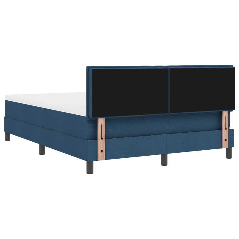 Boxspringbett mit Matratze und LED Blau 140x190 cm Stoff