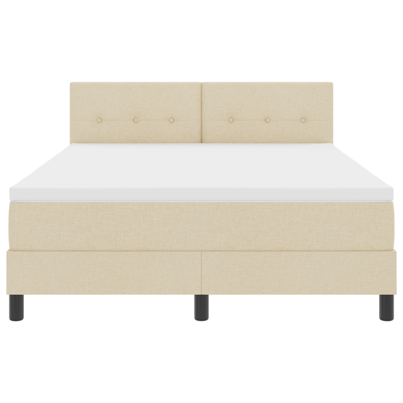 Boxspringbett mit Matratze & LED Creme 140x200 cm Stoff