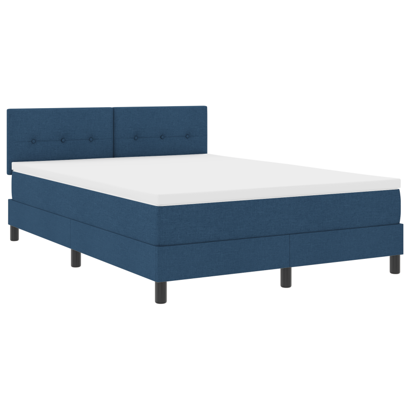 Boxspringbett mit Matratze & LED Blau 140x200 cm Stoff