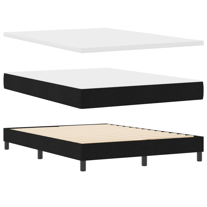 Boxspringbett mit Matratze & LED Schwarz 160x200 cm Stoff