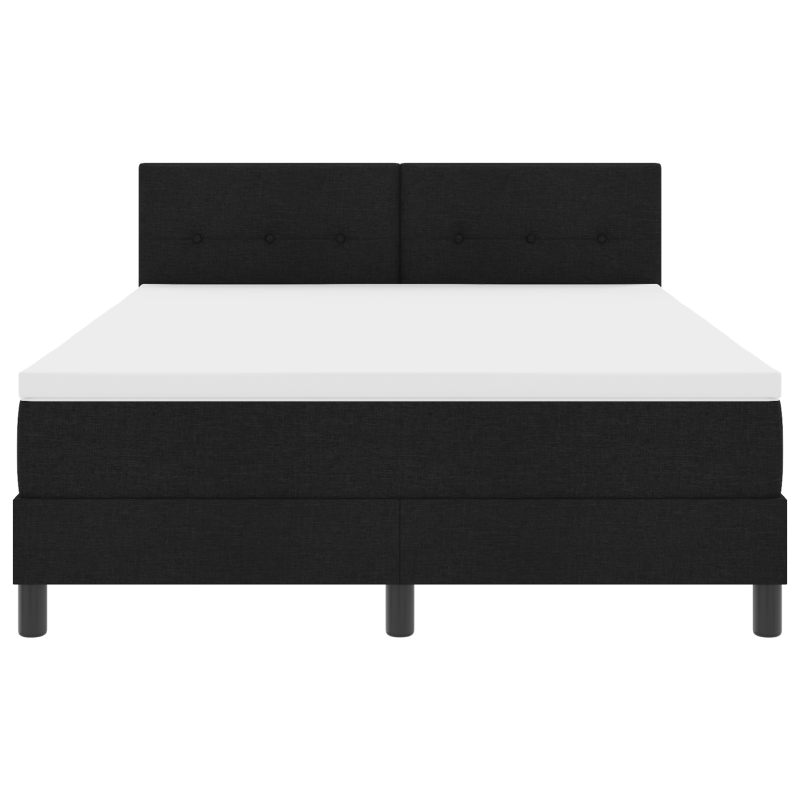 Boxspringbett mit Matratze & LED Schwarz 160x200 cm Stoff