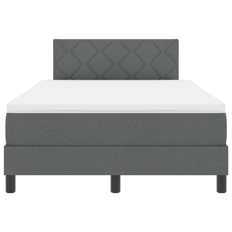 Boxspringbett mit Matratze & LED Dunkelgrau 120x200 cm Stoff