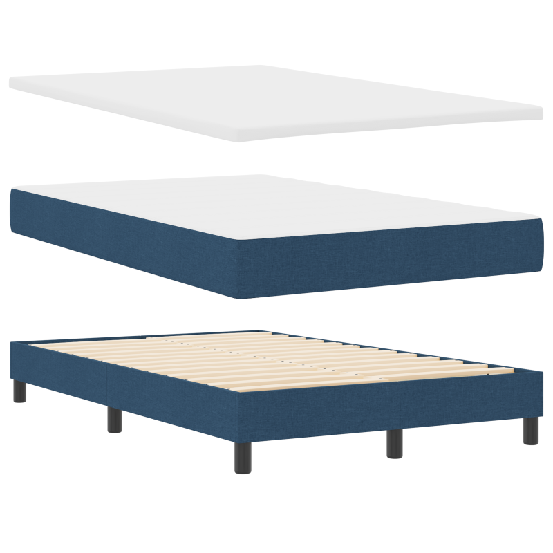 Boxspringbett mit Matratze & LED Blau 120x200 cm Stoff