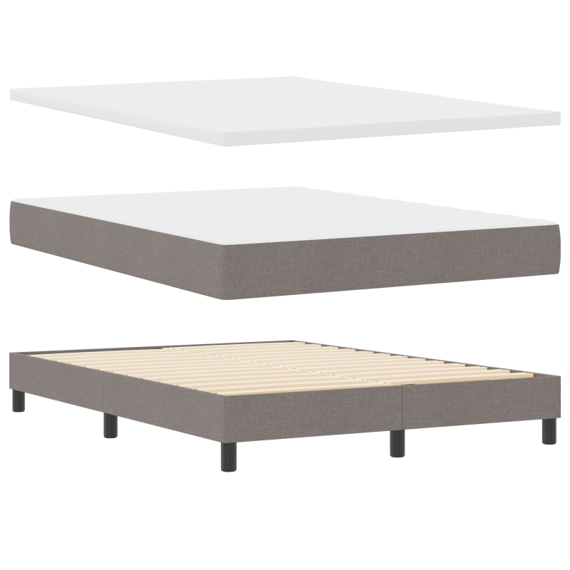 Boxspringbett mit Matratze & LED Taupe 160x200 cm Stoff