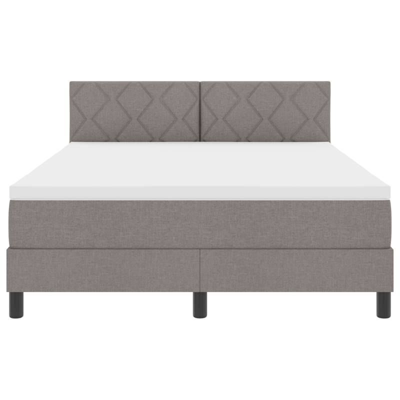 Boxspringbett mit Matratze & LED Taupe 160x200 cm Stoff