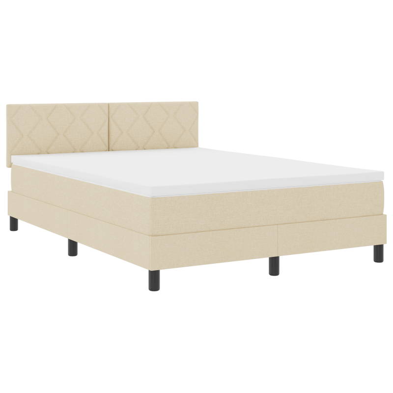 Boxspringbett mit Matratze & LED Creme 160x200 cm Stoff