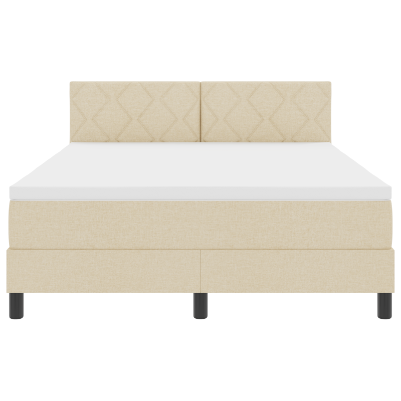 Boxspringbett mit Matratze & LED Creme 160x200 cm Stoff