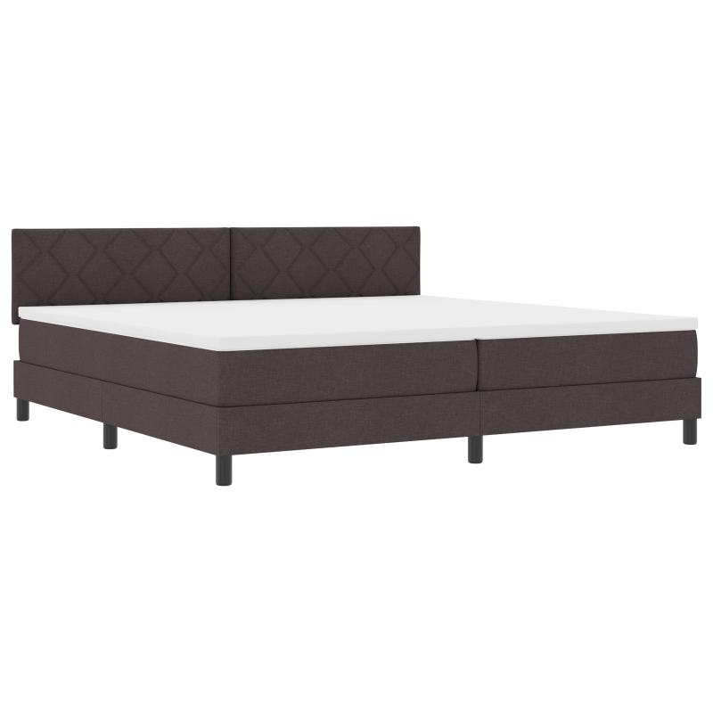 Boxspringbett mit Matratze & LED Dunkelbraun 200x200 cm Stoff