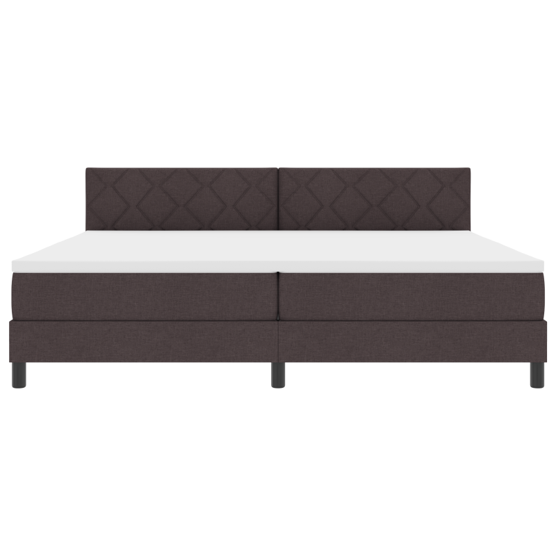 Boxspringbett mit Matratze & LED Dunkelbraun 200x200 cm Stoff