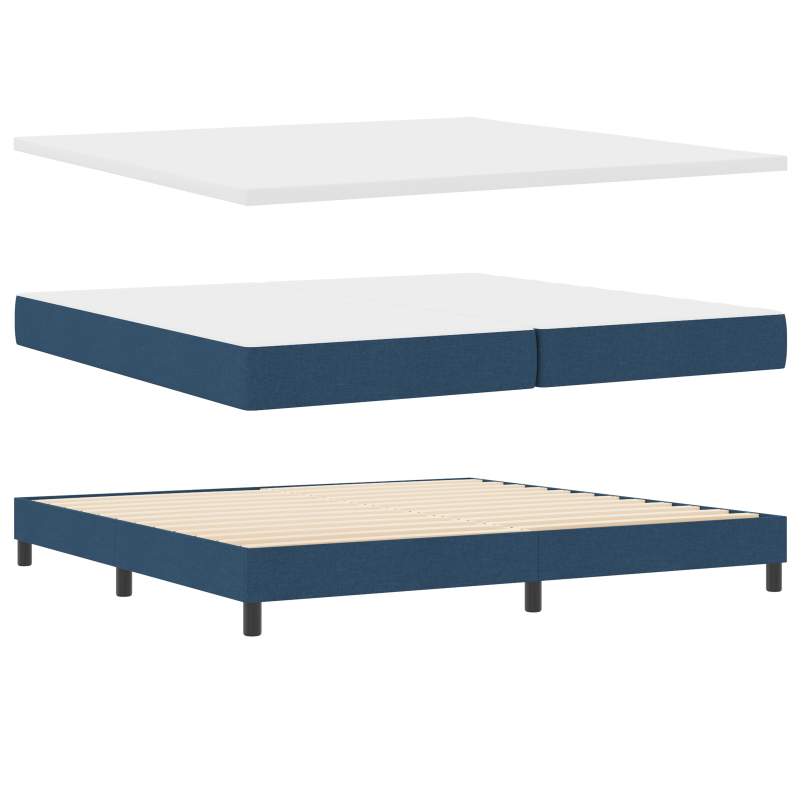 Boxspringbett mit Matratze & LED Blau 200x200 cm Stoff