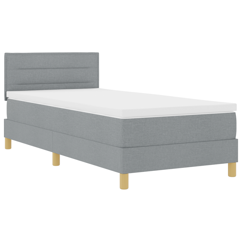 Boxspringbett mit Matratze & LED Hellgrau 80x200 cm Stoff