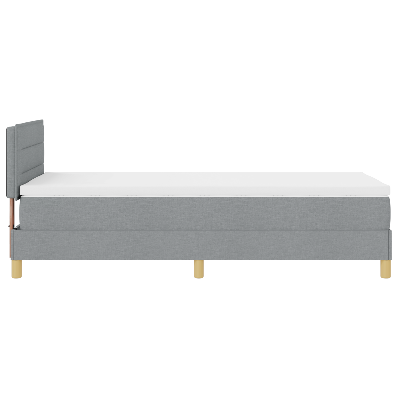 Boxspringbett mit Matratze & LED Hellgrau 80x200 cm Stoff