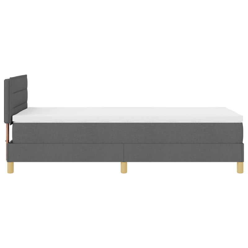 Boxspringbett mit Matratze & LED Dunkelgrau 90x190 cm Stoff